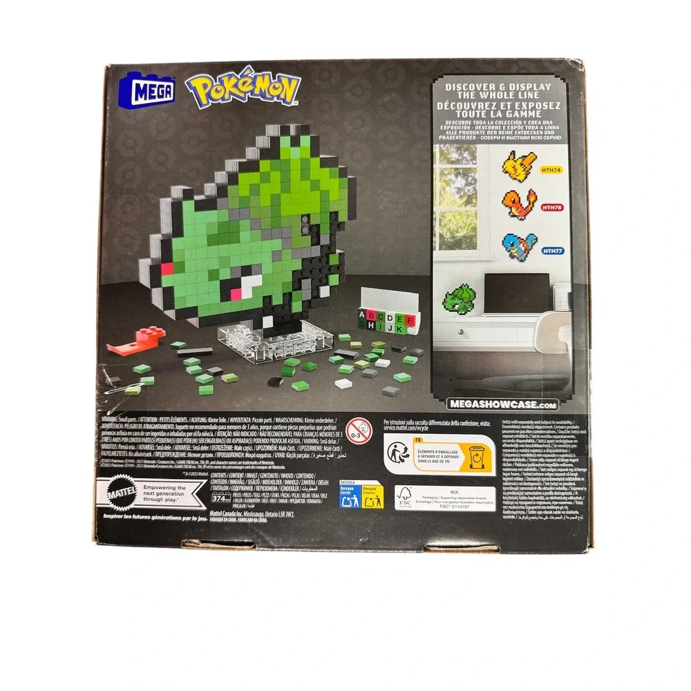 Mega‎ Construx Pokemon Bulbasaur Pixel Art Building Set 374 Pieces Ages 13+